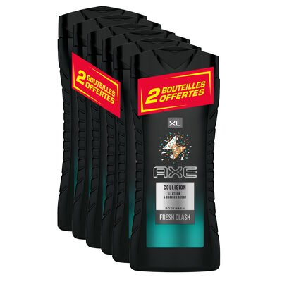 AXE Collision Gel Douche Homme Cuir & Cookies Lot 4+2 offerts