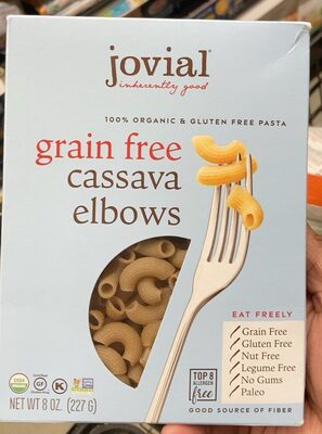 GRAIN FREE 100% ORGANIC & GLUTEN FREE PASTA, CASSAVA ELBOWS