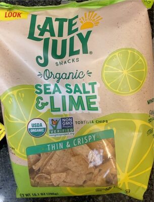 SEA SALT & LIME ORGANIC TORTILLA CHIPS, SEA SALT & LIME