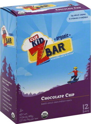 CHOCOLATE CHIP BAKED WHOLE GRAIN ENERGY SNACK BARS, CHOCOLATE CHIP