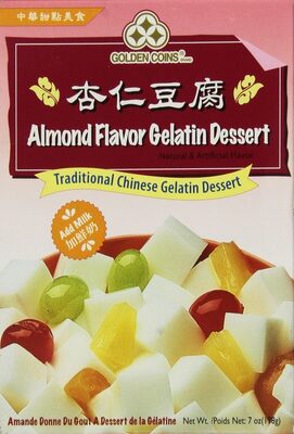 Brand almond flavor gelatin dessert