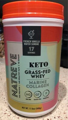 FRENCH VANILLA WAFER SUNDAE KETO GRASS-FED WHEY MARINE COLLAGEN POWDER, FRENCH VANILLA WAFER SUNDAE