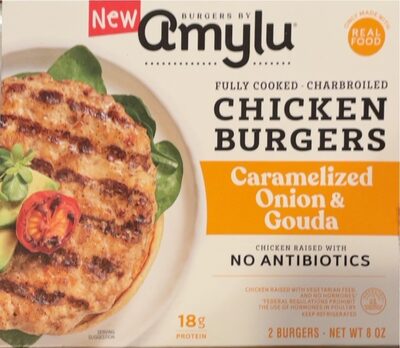 CARAMELIZED ONION GOUDA CHICKEN BURGERS, CARAMELIZED ONION GOUDA