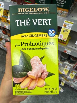 GREEN TEA WITH GINGER TEA BAGS, GREEN TEA WITH GINGER