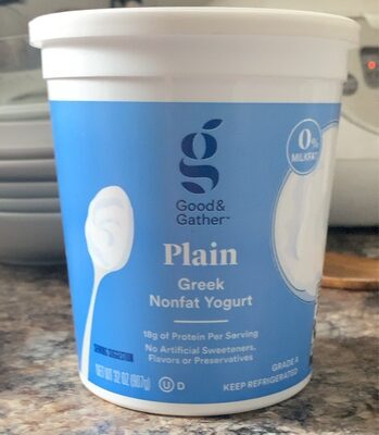 Target Stores PLAIN GREEK NONFAT YOGURT, PLAIN