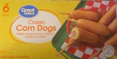 CLASSIC CORN DOGS BATTER-WRAPPED JUICY CHICKEN FRANKS ON A STICK, CLASSIC CORN DOGS