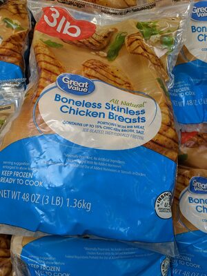 BONELESS SKINLESS CHICKEN BREASTS PORTIONS WITH RIB MEAT