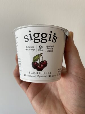 BLACK CHERRY ICELANDIC STYLE CREAM-SKYR STRAINED LOW-FAT YOGURT, BLACK CHERRY