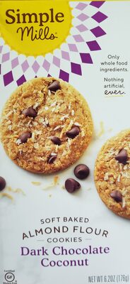 DARK CHOCOLATE COCONUT SOFT BAKED ALMOND FLOUR COOKIES, DARK CHOCOLATE COCONUT