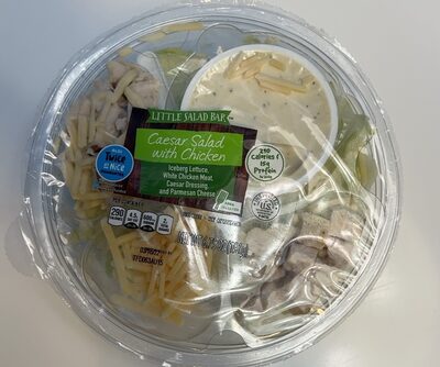 CHICKEN CAESAR ROMAINE LETTUCE, WHITE CHICKEN MEAT, CAESAR DRESSING, AND PARMESAN CHEESE SALAD, CHICKEN CAESAR