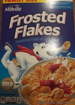 FROSTED FLAKES SWEETENED FLAKES OF CORN CEREAL, FROSTED FLAKES