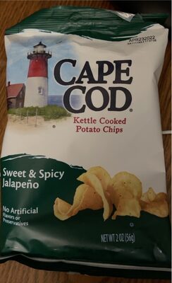 Cape Cod Potato Chips, Sweet and Spicy Jalapeno Kettle Chips, 2 Oz