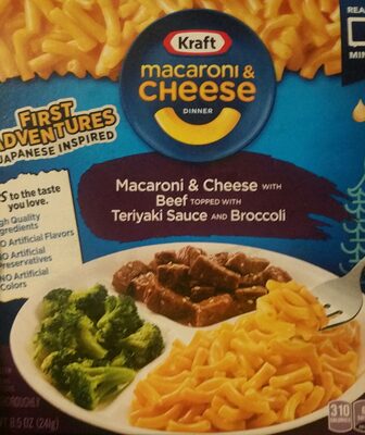 Kraft Heinz Foods Company MACARONI & CHEESE DINNER WITH BEEF TOPPED WITH TERIYAKI SAUCE AND BROCCOLI