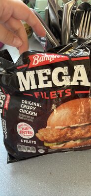 Banquet MEGA Filets Original Crispy Chicken Filets, Frozen Meal, 24 oz., 6-Count