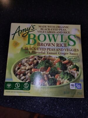 BROWN RICE BLACK-EYED PEAS AND VEGGIES IN A FLAVORFUL TAMARI GINGER SAUCE BOWLS, BROWN RICE
