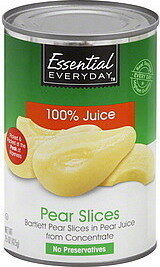BARTLETT PEAR SLICES IN PEAR JUICE FROM CONCENTRATE, PEAR SLICES