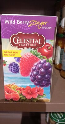 WILD BERRY ZINGER CAFFEINE FREE HERBAL TEA BAGS, WILD BERRY ZINGER