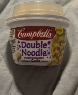 Campbell's Double Noodle Soup With Original Goldfish Crackers, 7 Ounce Microwaveable Cup