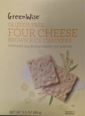 FOUR CHEESE GLUTEN-FREE BROWN RICE CRACKERS, FOUR CHEESE