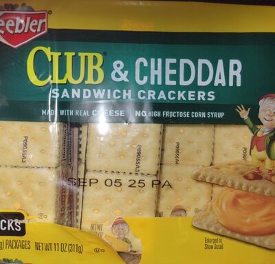 CLUB & CHEDDAR SANDWICH CRACKERS, CLUB & CHEDDAR