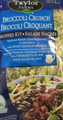 BROCCOLI CRUNCH SUNFLOWER KERNELS, DRIED CRANBERRIES, UNCURED BACON WITH SWEET COLESLAW DRESSING CHOPPED KIT, BROCCOLI CRUNCH