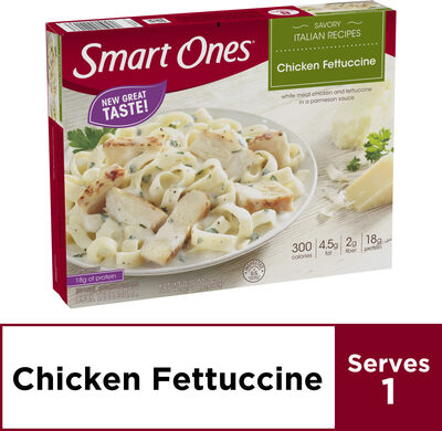 CHICKEN FETTUCCINE WHITE MEAT CHICKEN AND FETTUCCINE IN A PARMESAN SAUCE, CHICKEN FETTUCCINE
