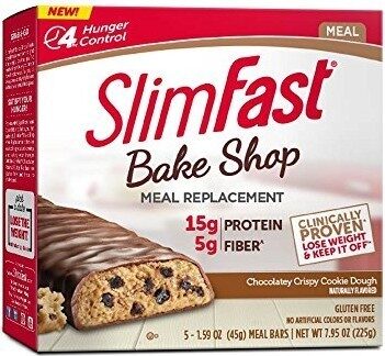 CHOCOLATEY CRISPY COOKIE DOUGH FLAVORED BAKE SHOP MEAL REPLACEMENT BARS, CHOCOLATEY CRISPY COOKIE DOUGH