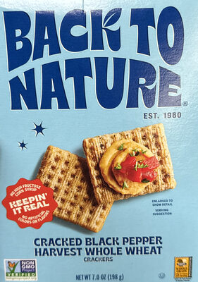 Cracked Black Pepper Harvest Whole Wheat Crackers