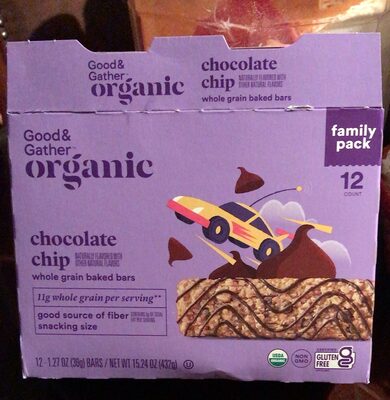 Target Stores CHOCOLATE CHIP FLAVORED WHOLE GRAIN BAKED BARS, CHOCOLATE CHIP