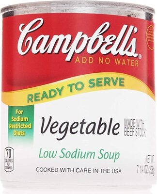 Campbell's Classic Low Sodium Ready to Serve Vegetable Soup, 7.25 Ounce Cans, 24-Pack