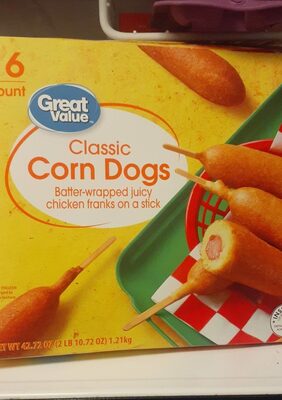 CLASSIC BATTER-WRAPPED JUICY CHICKEN FRANKS ON A STICK CORN DOGS, CLASSIC