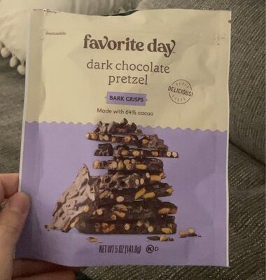 DARK CHOCOLATE PRETZEL BARK CRISPS, DARK CHOCOLATE PRETZEL