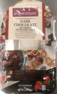 DARK CHOCOLATE HUMMUS WITH PRETZELS, DARK CHOCOLATE