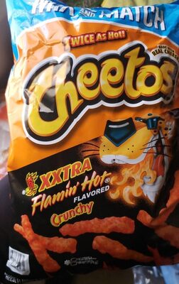 CRUNCHY XXTRA FLAMIN' HOT CHEESE FLAVORED SNACKS, CRUNCHY XXTRA FLAMIN' HOT CHEESE