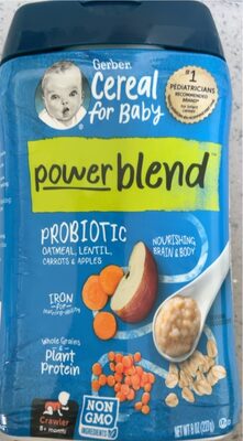 Cereal for Baby powerblend Probiotic Oatmeal Lentil Carrot & Apple