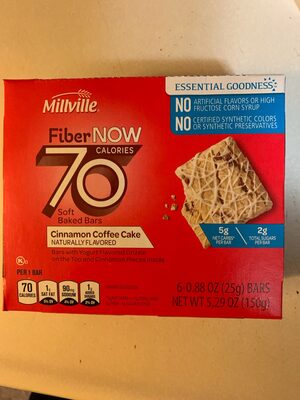 FiberNOW Soft Baked Bars Cinnamon Coffee Cake