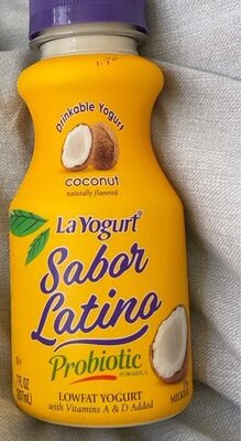 COCONUT FLAVORED SABOR LATINO PROBIOTIC DRINKABLE LOWFAT YOGURT, COCONUT