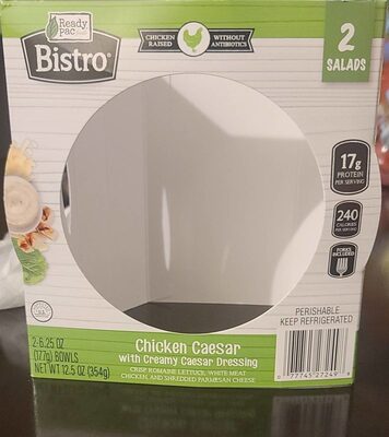 CHICKEN CAESAR BED OF CRISP ROMAINE LETTUCE,WHITE MEAT CHICKEN, SHREDDED PARMESAN CHEESE AND CREAMY CAESAR DRESSING SALAD BOWLS, CHICKEN CAESAR