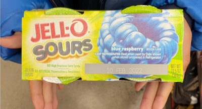 BLUE RASPBERRY SOURS GELATIN SNACKS, BLUE RASPBERRY