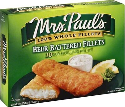 BEER BATTERED FILLETS 100% WHOLE FISH FILLETS, BEER BATTERED