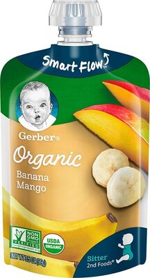 Gerber Organic Variety Pack: Mango Apple Carrot Kale, Apple Peach & Banana Mango (Sitter)