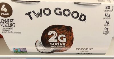 COCONUT FLAVORED GREEK LOWFAT YOGURT, COCONUT