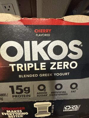 CHERRY FLAVOR TRIPLE ZERO BLENDED GREEK NONFAT YOGURT, CHERRY