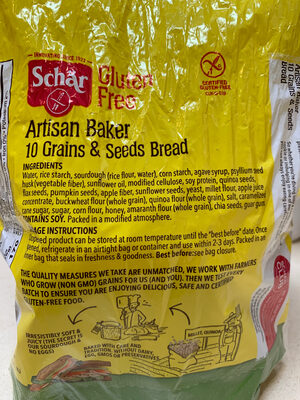 GLUTEN FREE ARTISAN BAKER 10 GRAINS & SEEDS BREAD