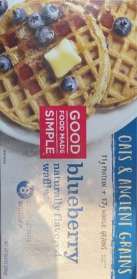 BLUEBERRY FLAVORED MULTIGRAIN WAFFLES, BLUEBERRY