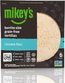 CASSAVA FLOUR BURRITO SIZE GRAIN-FREE TORTILLAS, CASSAVA FLOUR