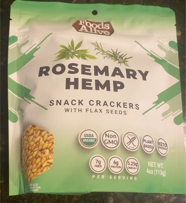 FLAX CRACKERS, ROSEMARY HEMP