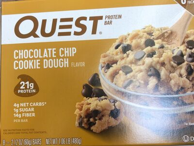 CHOCOLATE CHIP COOKIE DOUGH PROTEIN BARS, CHOCOLATE CHIP COOKIE DOUGH