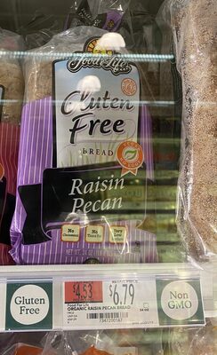 FOOD FOR LIFE, GLUTEN FREE BREAD, RAISIN PECAN
