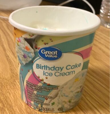 BIRTHDAY CAKE ICE CREAM WITH BLUE FROSTING & CONFETTI CANDY SPRINKLES, BIRTHDAY CAKE